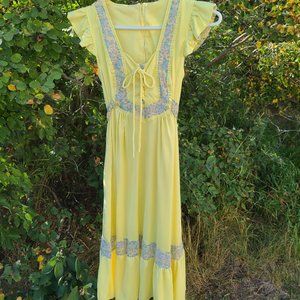 Vintage 70s Handmade Prairie Dress